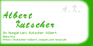 albert kutscher business card